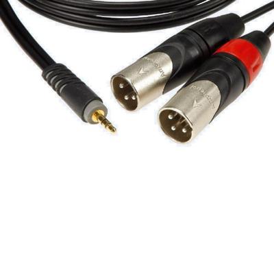 Klotz AY9-0100 verloopkabel 3.5 mm jack haaks - 2x XLR male 3p 1 meter