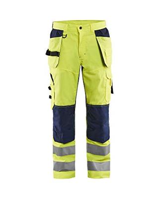 Blåkläder Werkbroek High-Vis met ventilatie 15651811 | High Vis Geel/Marineblauw | Maat 64 - 7330509457146