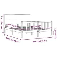 Bedframe zonder matras massief grenenhout 160x200 cm - thumbnail