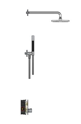 Hotbath Cobber Complete Thermostatische Douche Inbouwset Zwart Mat IBS22 Hotbath Cobber Complete Thermostatische Douche Inbouwset Zwart Mat IBS22
