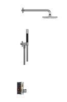 Hotbath Cobber Complete Thermostatische Douche Inbouwset Zwart Mat IBS22 - thumbnail