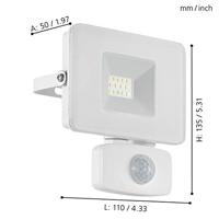 Eglo LedspotFaedo 3 - 10w met bewegingssensor wit - 33156 - thumbnail