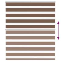 VidaXL Zebra rolgordijn 135x100 cm stofbreedte 130,9cm polyester bruin - thumbnail