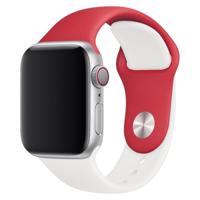 Double Colors Silicone Watch Band for Apple Watch Series 3 & 2 & 1 42mm(White+Red) - thumbnail
