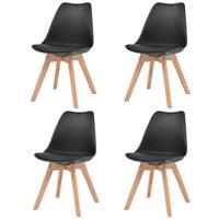 Eetkamerstoelen 4 st kunststof zwart - thumbnail