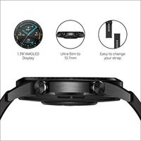 Watch GT 2 - Smartwatch - 46 mm - zwart roestvrij staal - smart watch met riem - fluoroelastomeer - matte black - thumbnail