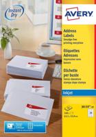 Avery J8159-10 adresetiketten ft 63,5 x 33,9 mm (b x h), 240 etiketten, wit - thumbnail