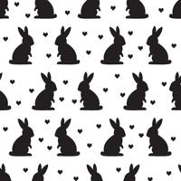 Duni paasservet paashaas zwart/wit 33x33cm - thumbnail