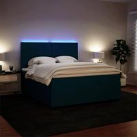Boxspring met matras fluweel blauw 180x200 cm - thumbnail