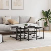 Salontafel 91x91x40 cm bewerkt hout zwart - thumbnail