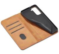 Casecentive Leren Wallet case Luxe Samsung Galaxy S21 tan - thumbnail