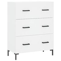 Dressoir 69,5x34x90 cm bewerkt hout wit - thumbnail