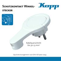 Kopp 172002037 Platte stekker met randaarde Plastic 230 V Wit IP20 - thumbnail