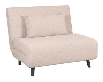 LABEL51 Slaapbank 'Single' Met zwarte poot, Bouclé, kleur Naturel