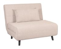 LABEL51 Slaapbank 'Single' Met zwarte poot, Bouclé, kleur Naturel - thumbnail