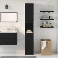 Badkamerkast Zwart eiken 32 x 34 x 188.5 cm Bewerkt hout - thumbnail