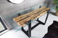 Design consoletafel BARRACUDA 150cm gerecycled teakglas Industrieel - 43343 - thumbnail