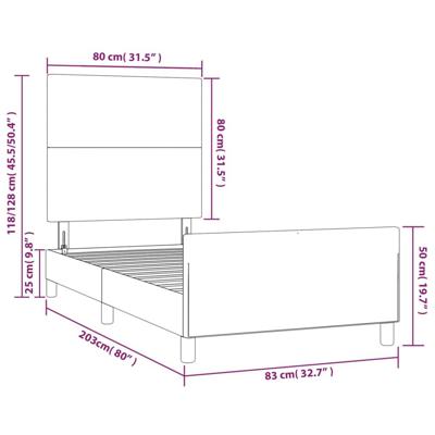 Bedframe met hoofdbord kunstleer cappucinnokleurig 80x200 cm Bedframe met hoofdbord kunstleer cappucinnokleurig 80x200 cm