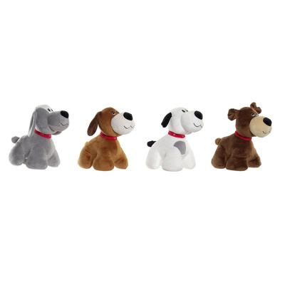 Knuffel Home ESPRIT Wit Bruin Grijs Polyester Hond 22 x 21 x 26 cm (4 Stuks)