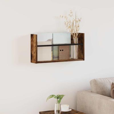 Tijdschrift Rek Gerookt eiken 60 x 12 x 30 cm Bewerkt hout Tijdschrift Rek Gerookt eiken 60 x 12 x 30 cm Bewerkt hout