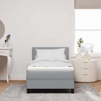 Boxspringbed met matras met matras Lichtgrijs 90 x 190 cm Stof - thumbnail