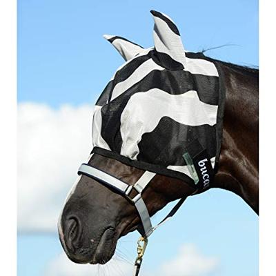 Bucas Buzzoff Zebra vliegenmasker zwart/wit maat:m