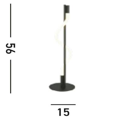 Searchlight VloerlampSerpent 56cm zwart - EU57212BK