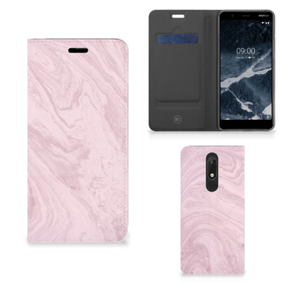 Nokia 5.1 (2018) | Standcase | Marble Pink - Origineel Cadeau Vriendin