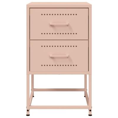 Nachtkastjes 2 st 36x39x60,5 cm staal roze