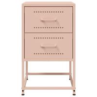 Nachtkastjes 2 st 36x39x60,5 cm staal roze - thumbnail