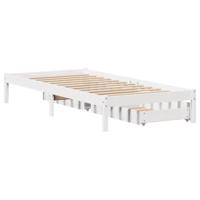 Bedframe zonder matras massief grenenhout wit 75x190 cm - thumbnail