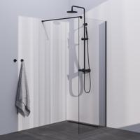 BRAUER Season inloopdouche model C helder glas 90x200 incl. glascoating mat zwart - thumbnail