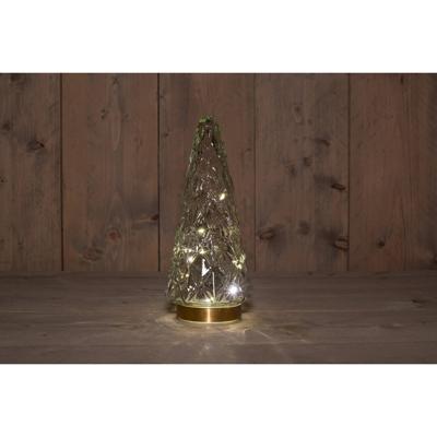 B.O.T. Tree Glass 13X28,5 cm Clear With Golden Base 10Led kerstverlichting Anna's Collection - Annas collection B.O.T. Tree Glass 13X28,5 cm Clear With Golden Base 10Led kerstverlichting Anna's Collection - Annas collection