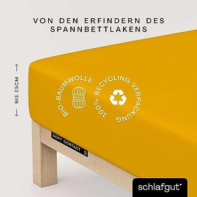Schlafgut Schlafgut Soft Contact Jersey Flanel Hoeslaken L - 140x200 - 160x200 196 Yellow Deep