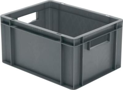 LA-KA-PE Transportstapelbak | L400xB300xH210mm | grijs PP handgreepopening | zijwanden gesloten | 1 stuk - TK400/210-0 GRAU TK400/210-0 GRAU