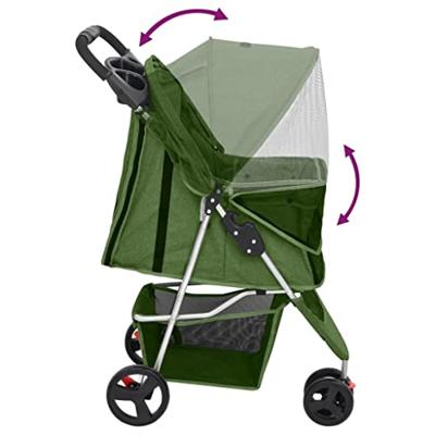 VidaXL Hondenwagen inklapbaar 80x46x98 cm oxford stof groen VidaXL Hondenwagen inklapbaar 80x46x98 cm oxford stof groen