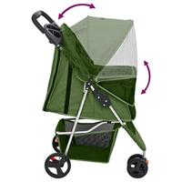 VidaXL Hondenwagen inklapbaar 80x46x98 cm oxford stof groen - thumbnail