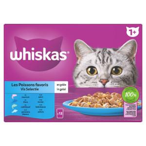 Vis Selectie in gelei maaltijdzakjes multipack 12x85g dierensnack II Whiskas - Whiskas