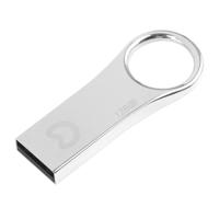 eekoo 128GB USB 2 0 waterdichte Schokbestendige metalen ring vorm U schijf flash geheugenkaart (zilver) - thumbnail