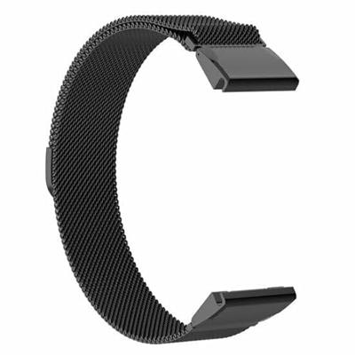 By Qubix - Milanese bandje - Zwart - Compatible met Garmin Descent G2 - Compatible Garmin bandje - Bandbreedte: 22mm