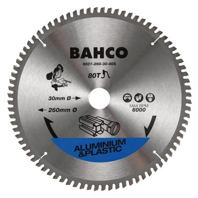 Bahco Cirkelzaagblad | hardmetaal tanden | voor verstekzagen in aluminium en kunststof | 80 TPI | 260 mm - 8501-260-30-80S