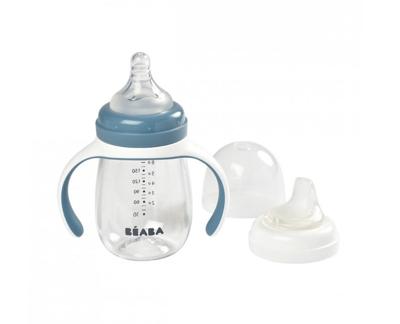 Leerfles 2 in 1 (210 ml) BEABA blauw Leerfles 2 in 1 (210 ml) BEABA blauw