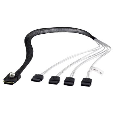 Fantec 2166 kabeladapter/verloopstukje Mini SAS 4x SATA Zwart