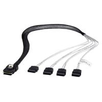 Fantec 2166 kabeladapter/verloopstukje Mini SAS 4x SATA Zwart - thumbnail