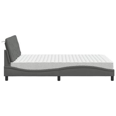 Bed met matras stof donkergrijs 120x200 cm - thumbnail
