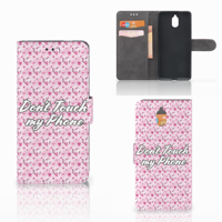 Nokia 3.1 (2018) Portemonnee Hoesje Flowers Pink DTMP - thumbnail