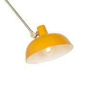QAZQA Retro wandlamp staal geel met brons - Milou - thumbnail