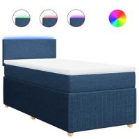 Boxspring met matras stof blauw 100x200 cm - thumbnail