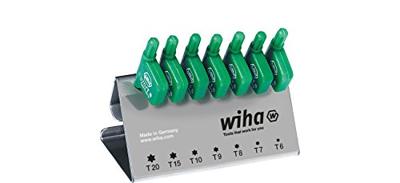 Wiha Stiftsleutelset met vlaggetjesgreep | TORX | 8-delig | chemisch gezwart | incl. werkbankhouder - 25625 - 25625