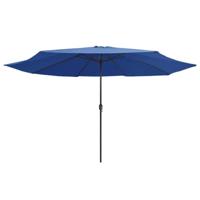 VidaXL Parasol met metalen paal 390 cm azuurblauw - thumbnail